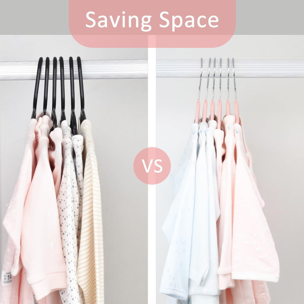 Baby Hangers, Childrens Hanger Kids Coat Hangers with Ultra Thin & Non-Slip Design 15 Pack (Light Pink)