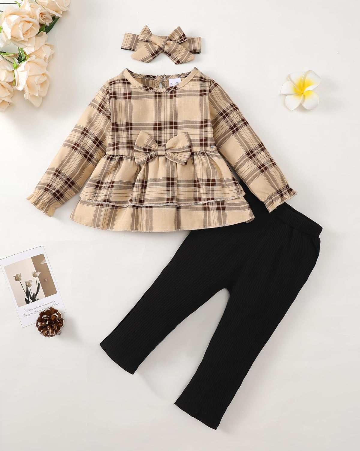Baby Girl Clothes Infant Toddler Girl Clothes Fall Winter Outfits Long Sleeve Ruffle Tops Girls Pants Sets 3-24M