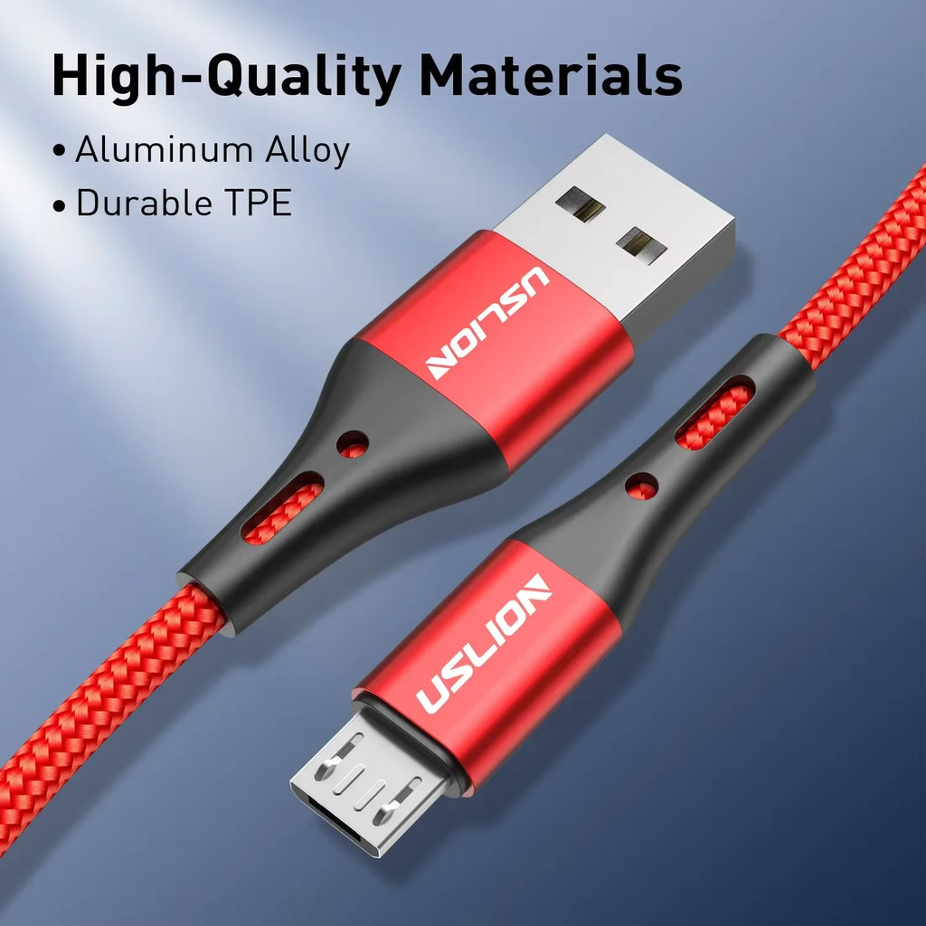 Magnetic USB Cable Micro 3A Fast Charge USB Data Cable Cord Phone Accessories Android Micro Usb Cable Mobile Phone Red