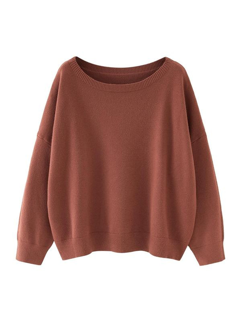 Scoop Neck Knitted Sweater