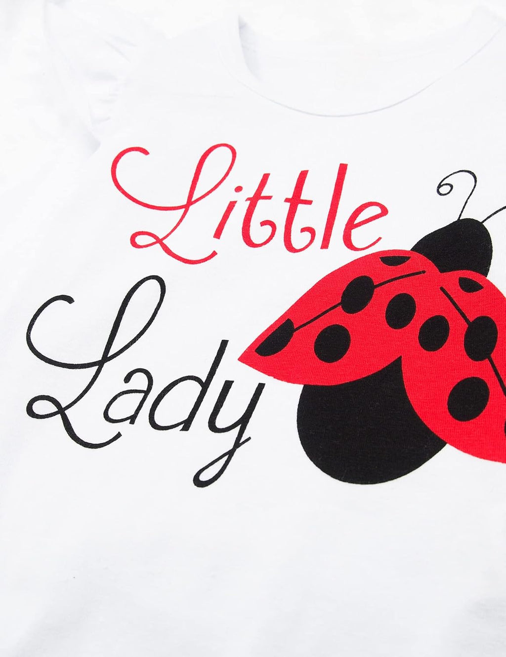 Toddler Baby Girl Clothes Ladybug Long-Sleeve Romper Pants Headband Cute Infants Baby Girl Outfits Set 3PC 3-6 Months