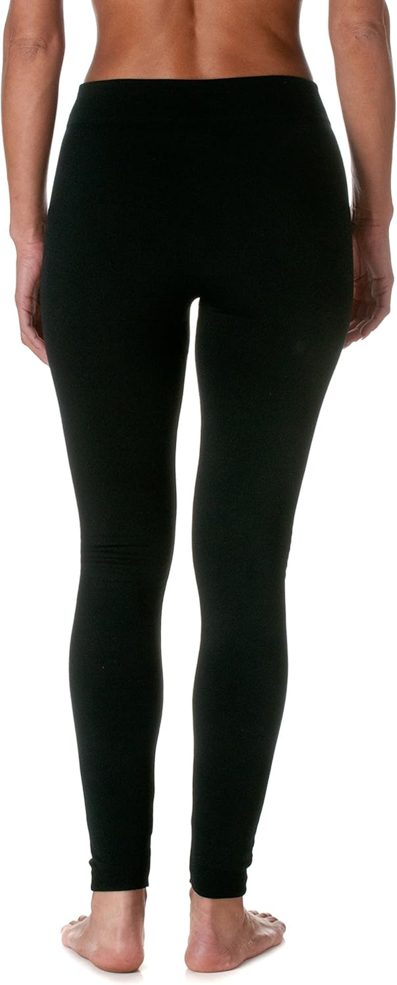 Womens Fleece Lined Seamless Leggings (Black, One Size)