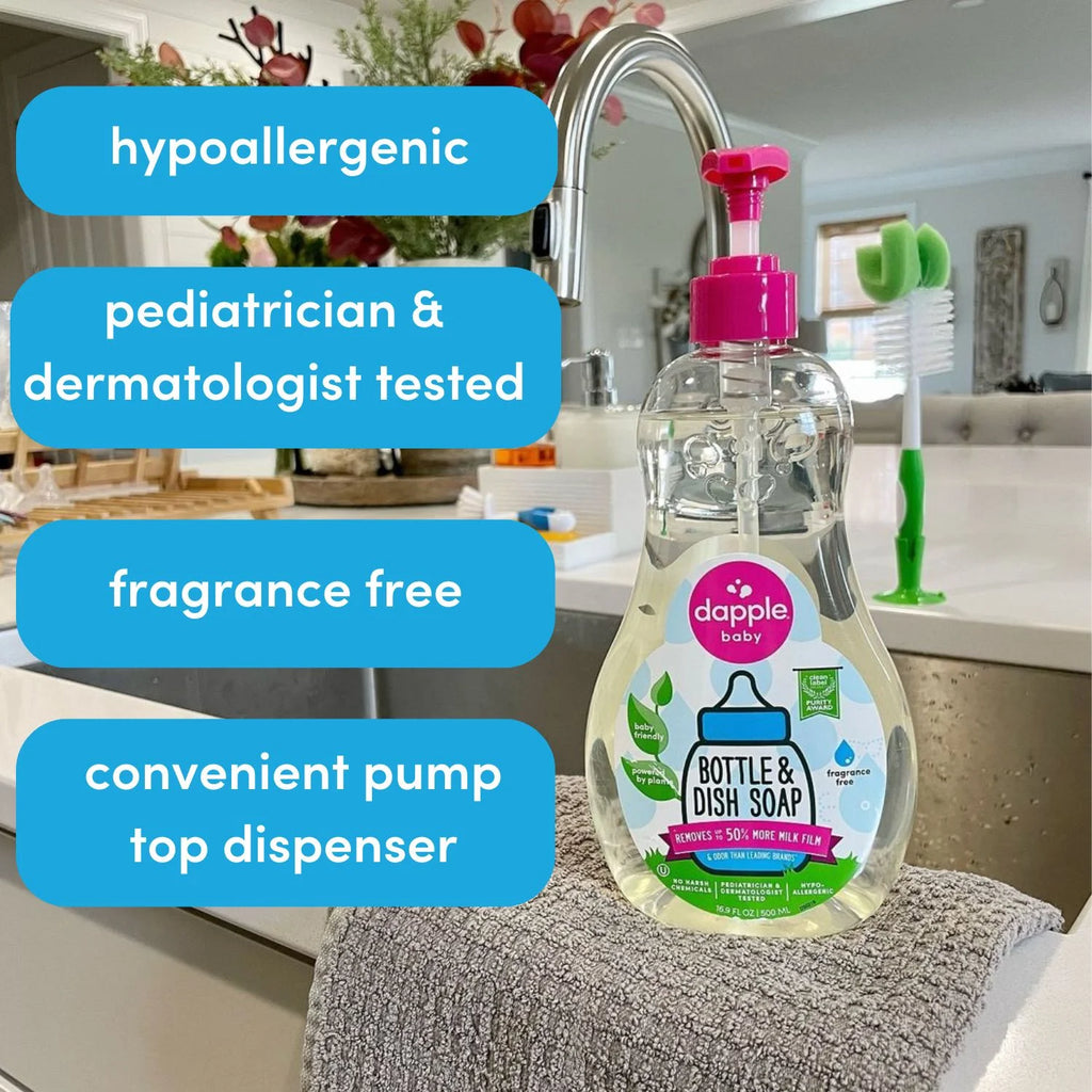 (3 Pack)  Baby Bottle and Dish Soap for Baby Products, Fragrance-Free, 16.9 Fl Oz