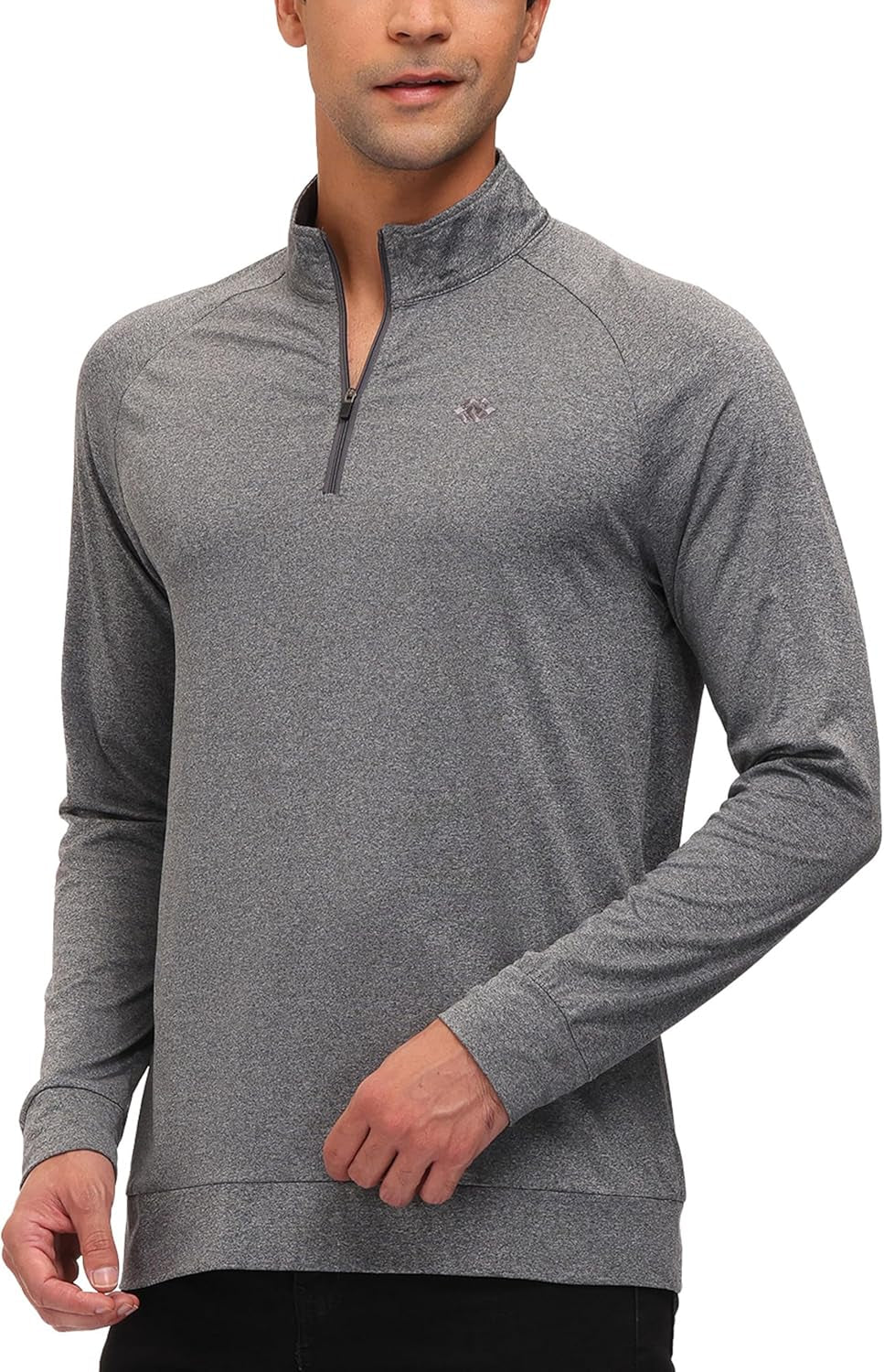 Men'S Long Sleeve Shirts Quarter Zip Pullover Men'S Polo Shirts Quick Dry