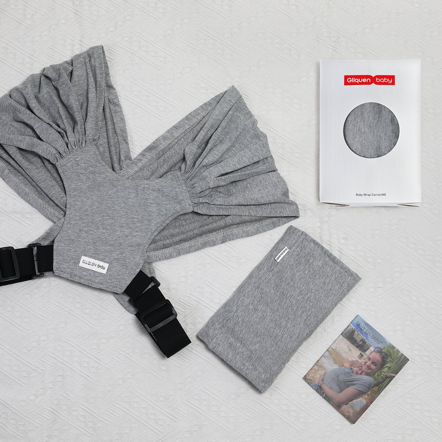 Wrap Carriers Premium Organic Cotton Adjustable Slings, for Toddlers, Infant, Newborn, Light Gray