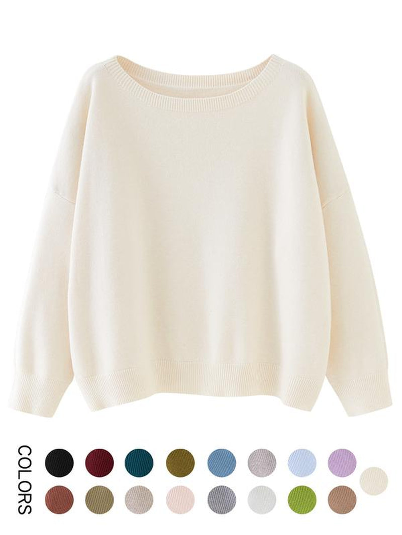 Scoop Neck Knitted Sweater