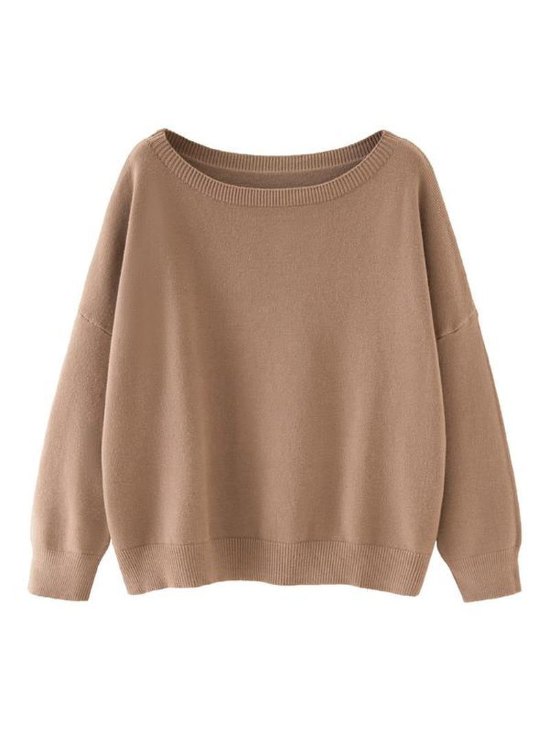 Scoop Neck Knitted Sweater