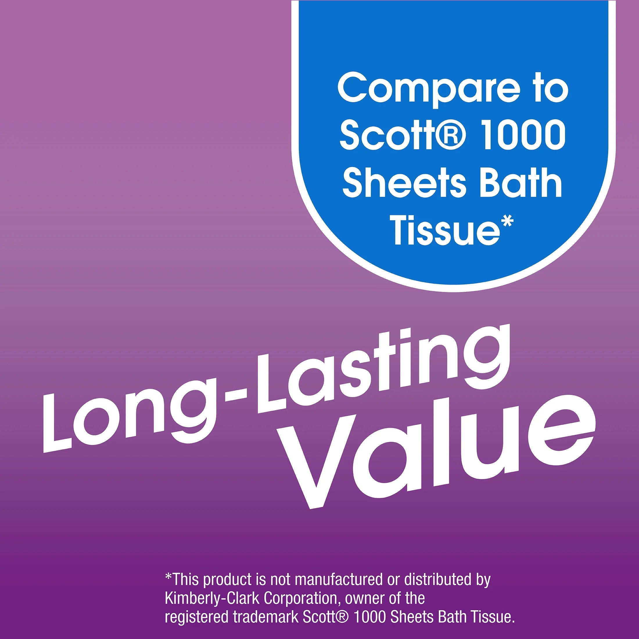 1000 Sheets per Roll Toilet Paper, 12 Rolls, Compare to Scott® 1000 Sheets Bath Tissue