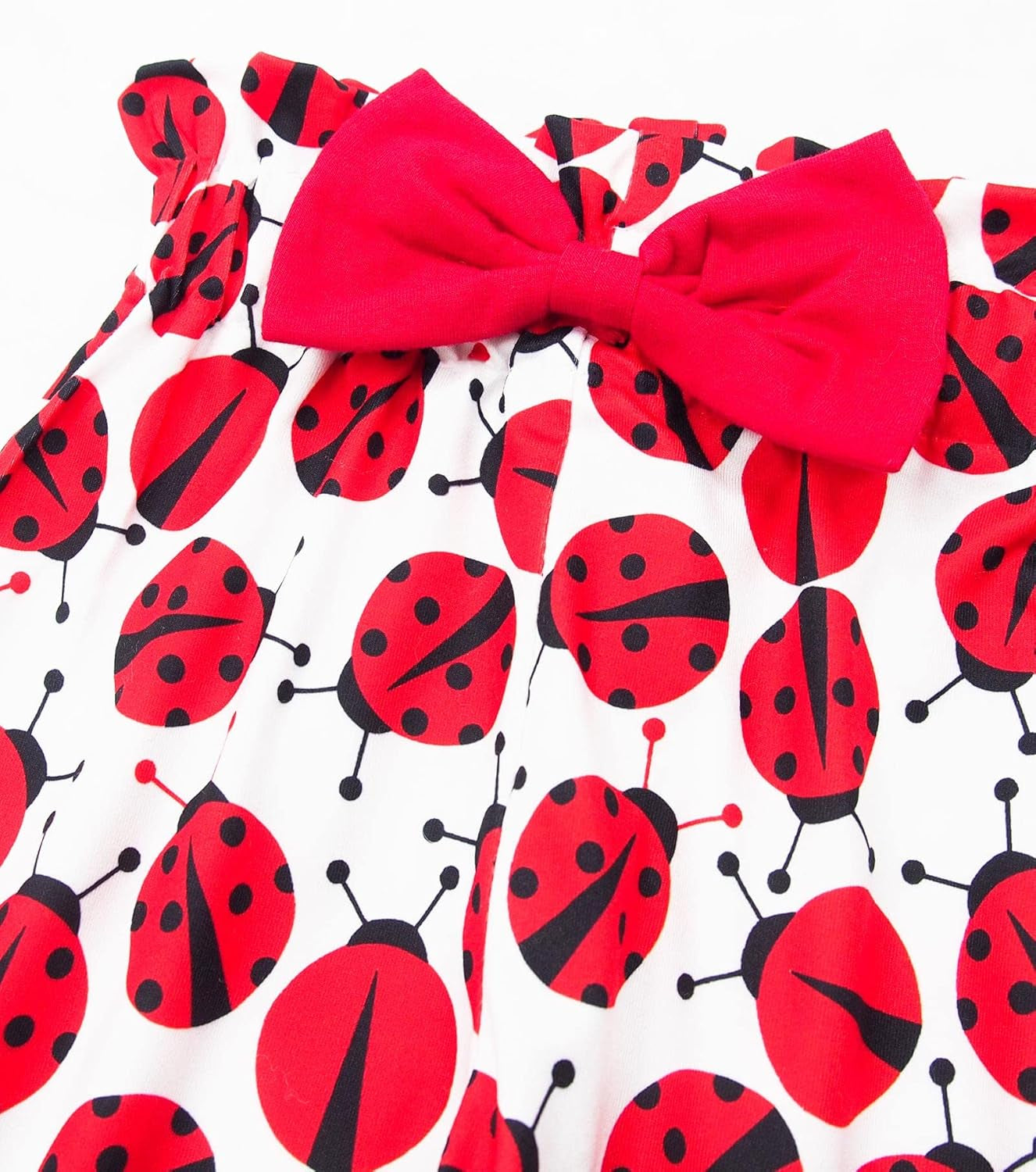 Toddler Baby Girl Clothes Ladybug Long-Sleeve Romper Pants Headband Cute Infants Baby Girl Outfits Set 3PC 3-6 Months