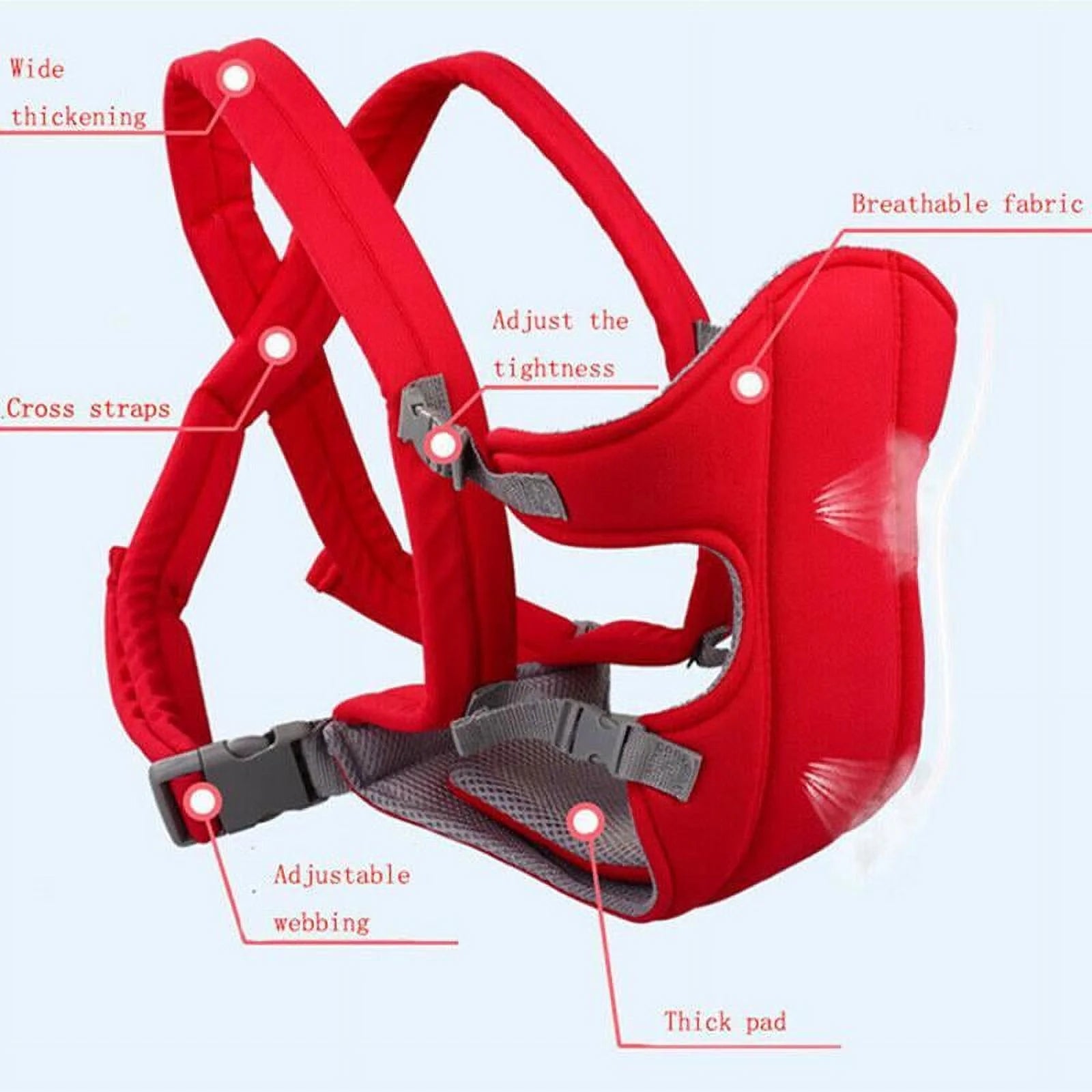 Baby Carrier, Soft Infant Newborn Baby Carrier Backpack Rider Sling, 360° Ergonomic All Season Baby Infant Toddler Newborn Carrier Front Back Wrap Rider Sling