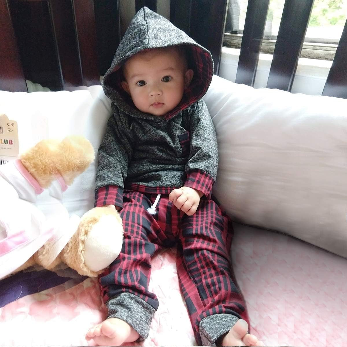 Toddler Baby Boy Clothes Infant Newborn Boy Outfit Long Sleeve Hoodie Sweatshirt Pants Fall Winter Clothes Set