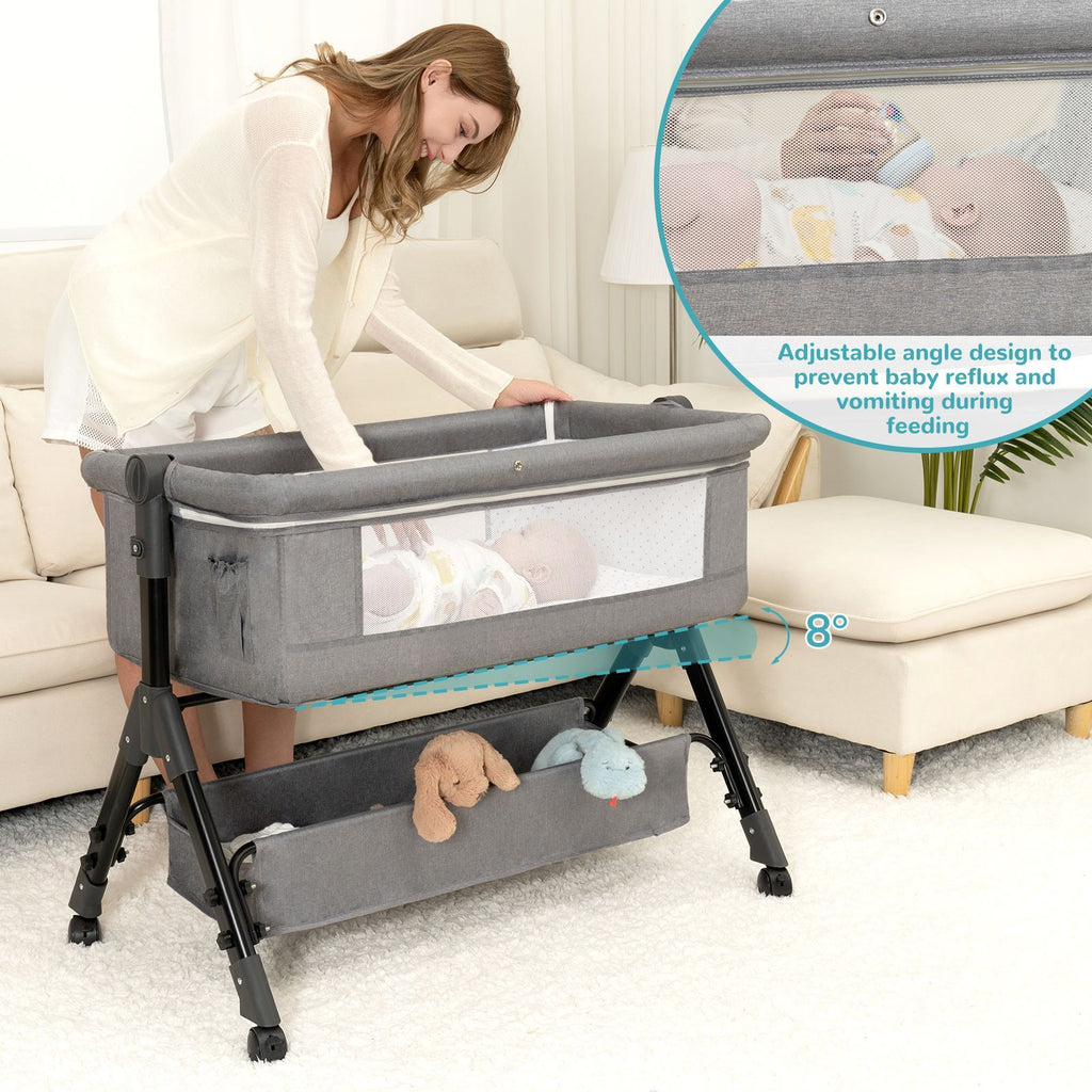 3 in 1 Baby Bassinet, Bedside Sleeper, & Playpen, Easy Folding Portable Crib