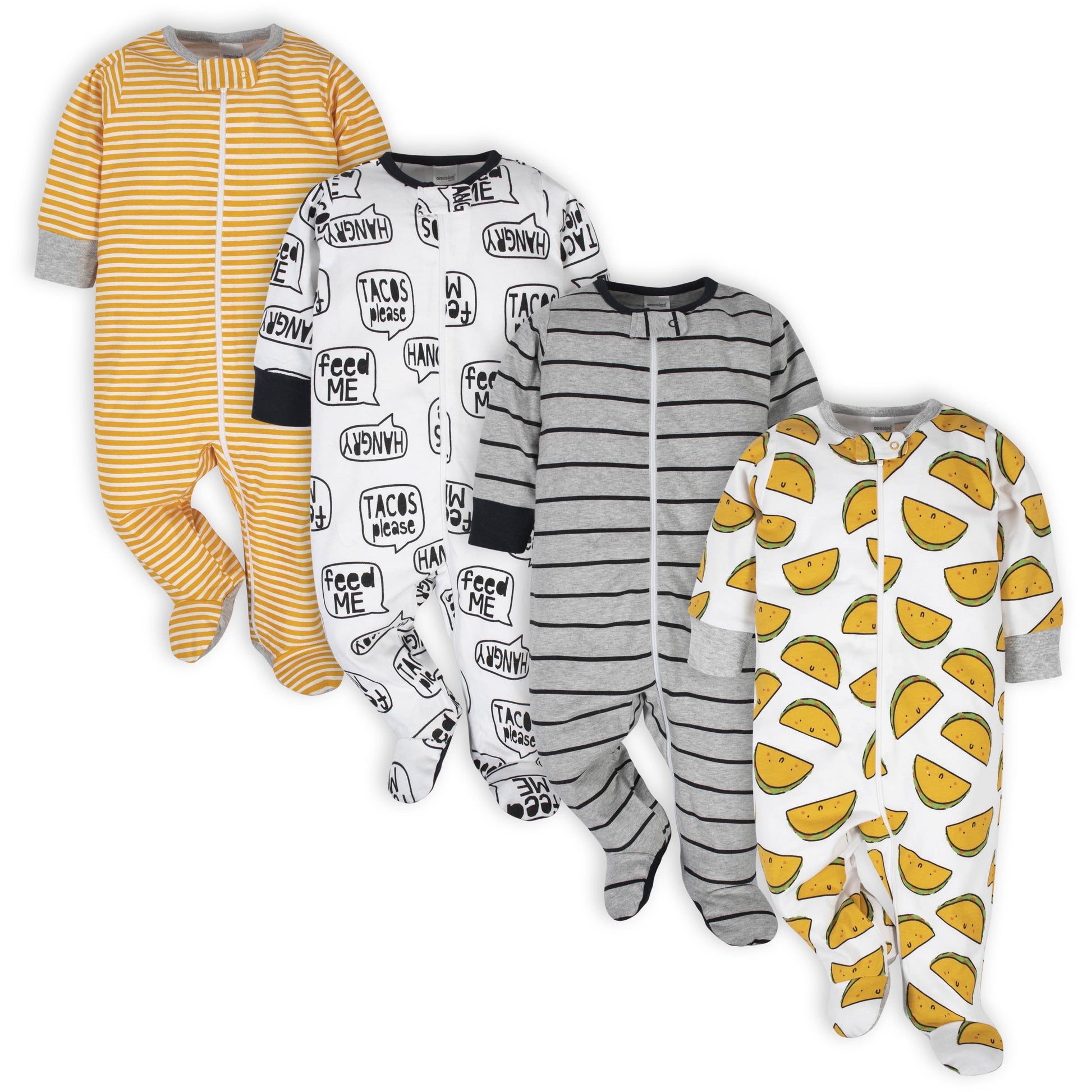 Brand Baby Boy Sleep 'N Plays Footed Pajamas, 4-Pack, Newborn - 6/9M