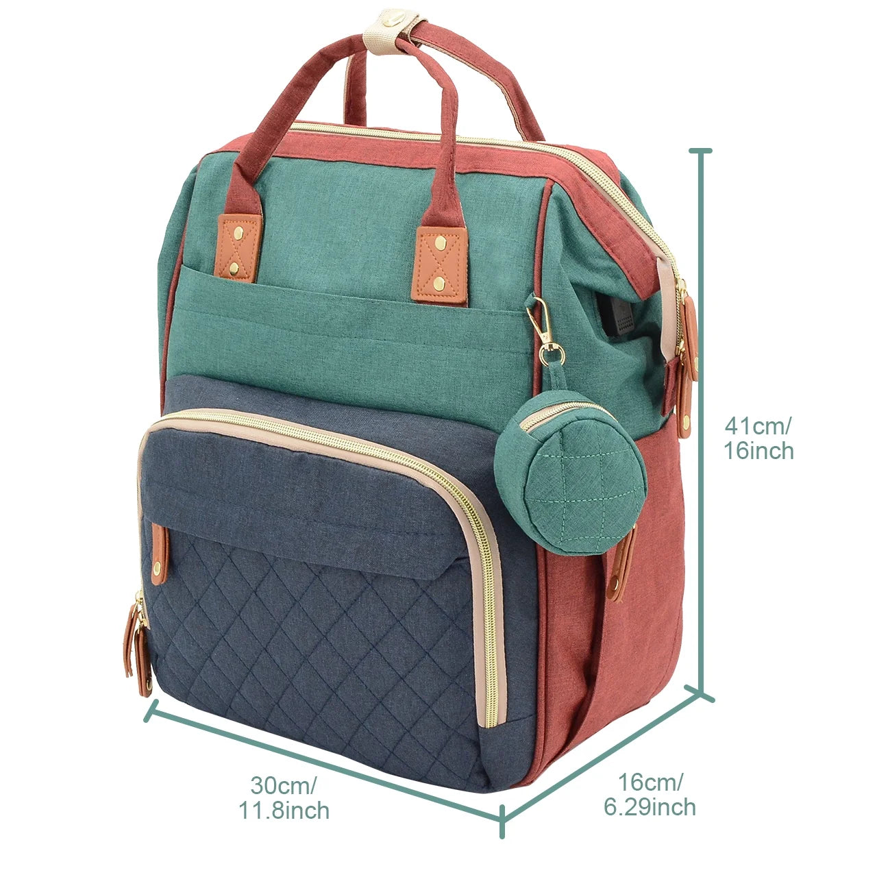 Baby Diaper Bag Backpack, Diaper Bag for Dad Mom , Insulated Milk Bottle Pockets, Pacifier Case, Large Diaper Bag for Travel (Colorful)