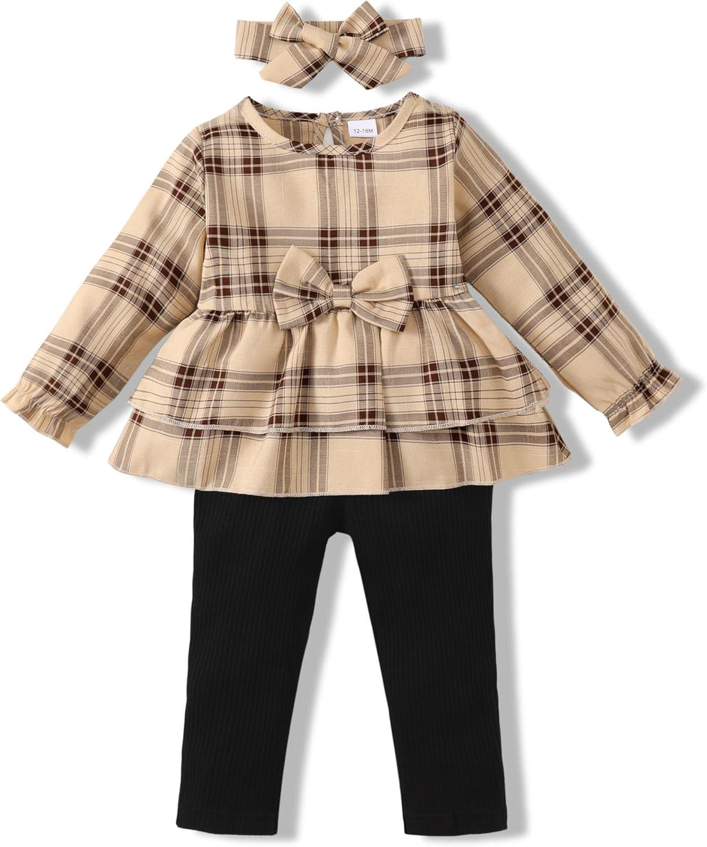 Baby Girl Clothes Infant Toddler Girl Clothes Fall Winter Outfits Long Sleeve Ruffle Tops Girls Pants Sets 3-24M