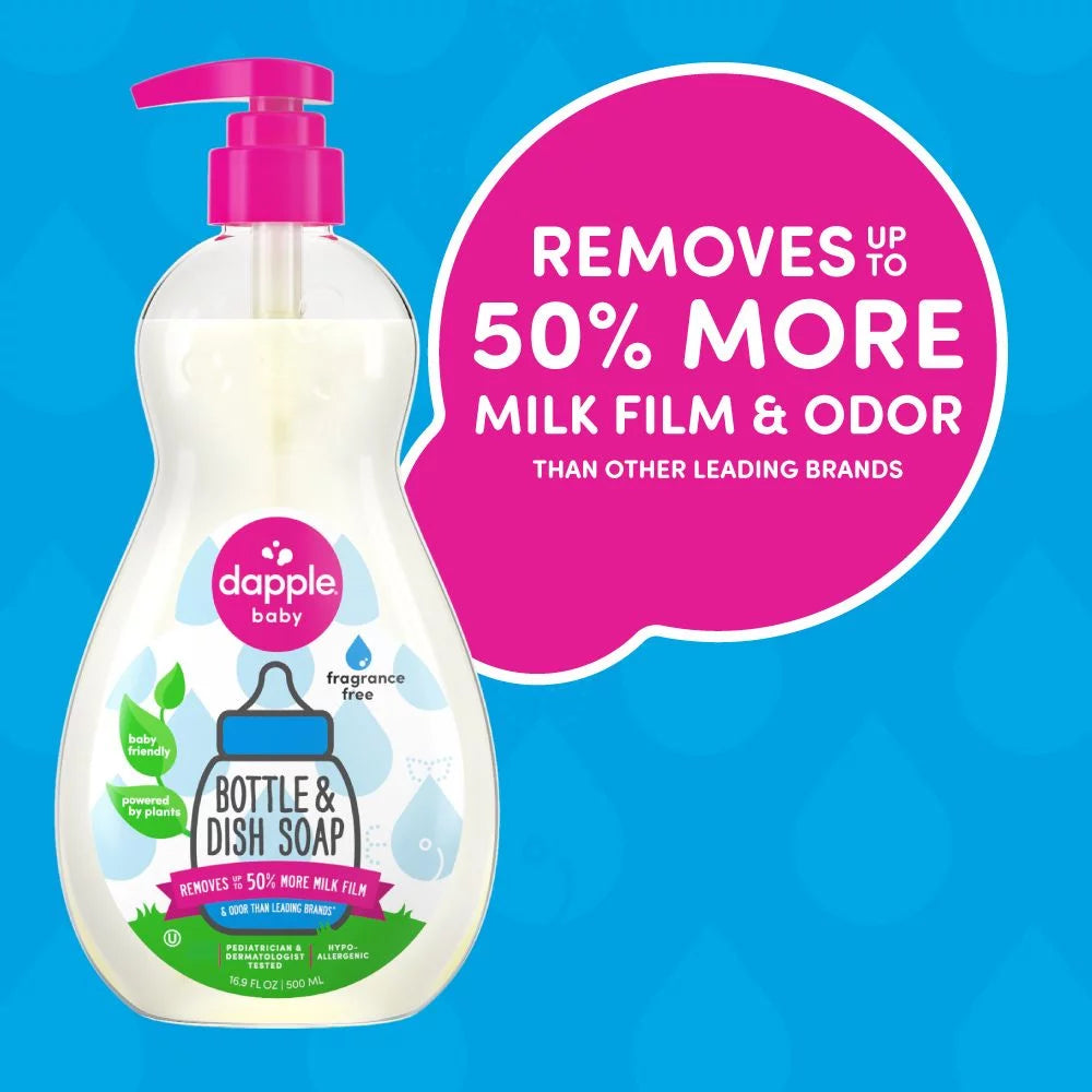 (3 Pack)  Baby Bottle and Dish Soap for Baby Products, Fragrance-Free, 16.9 Fl Oz