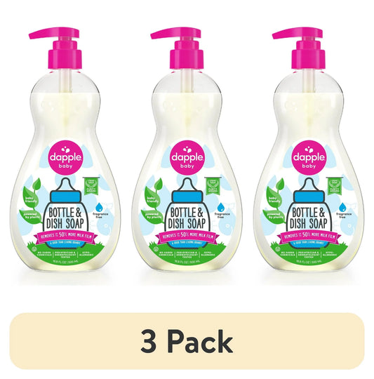 (3 Pack)  Baby Bottle and Dish Soap for Baby Products, Fragrance-Free, 16.9 Fl Oz