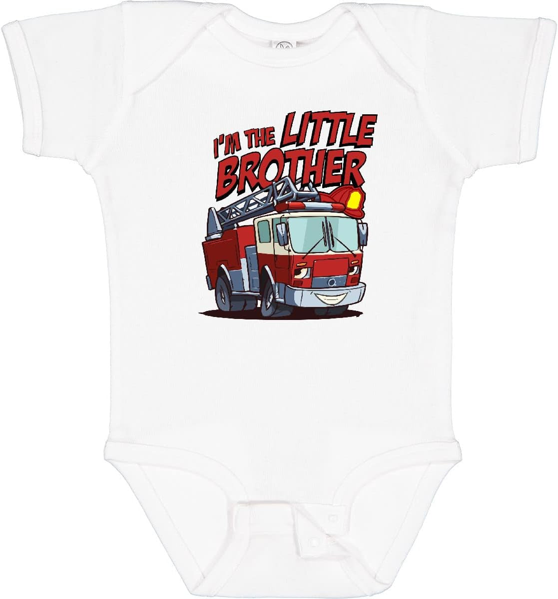Little Brother Fire Truck Baby Bodysuit