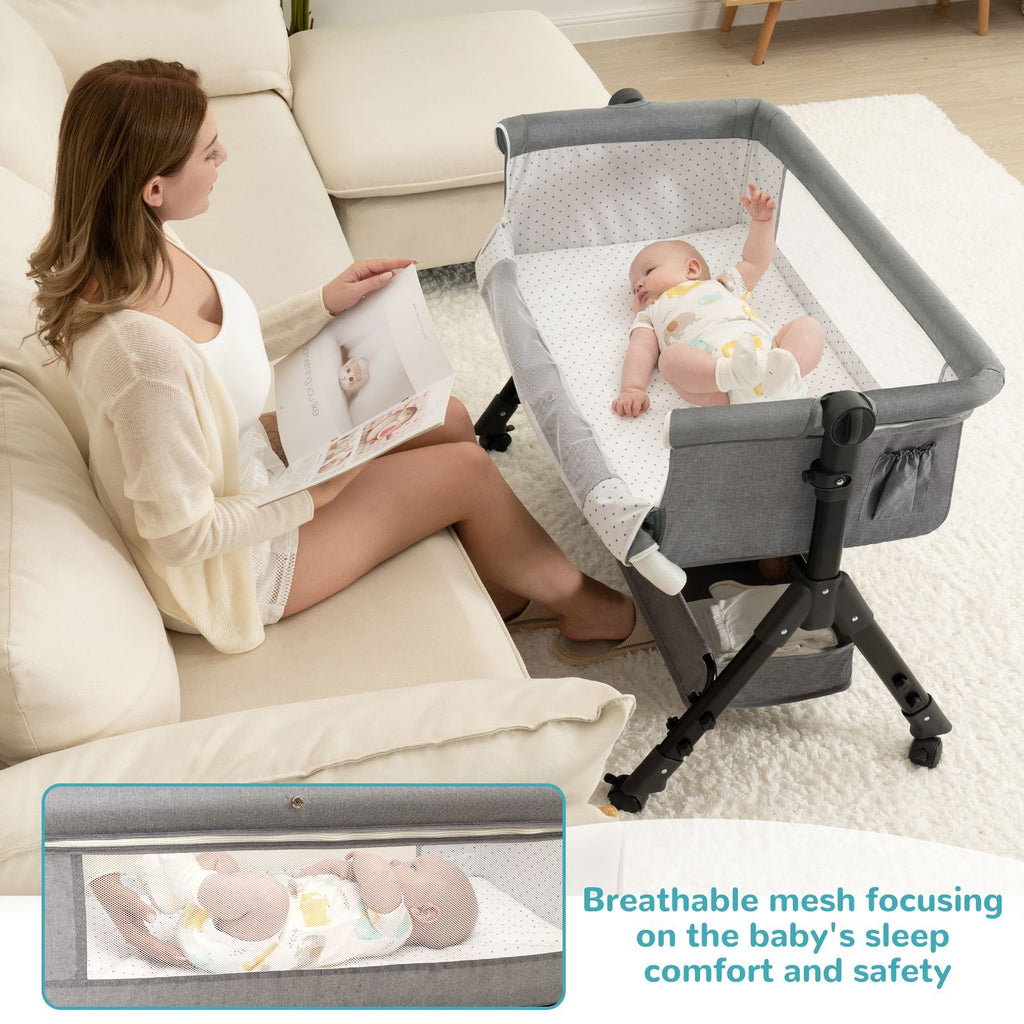 3 in 1 Baby Bassinet, Bedside Sleeper, & Playpen, Easy Folding Portable Crib