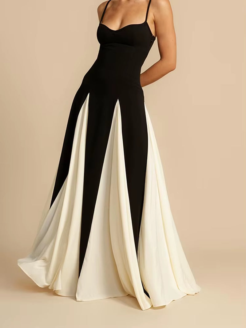 Graceful Allure: Elegant Pleated Backless Sleeveless Maxi Dress