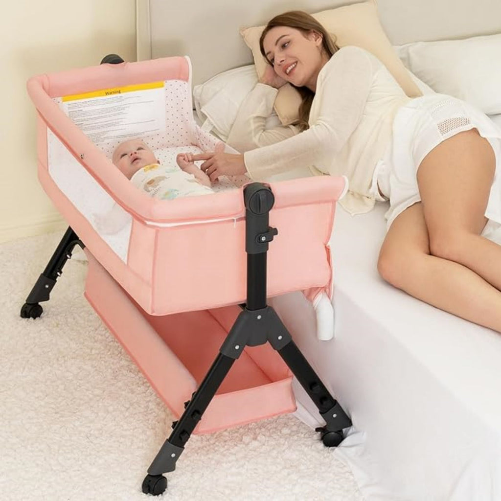 3 in 1 Baby Bassinet, Bedside Sleeper, & Playpen, Easy Folding Portable Crib