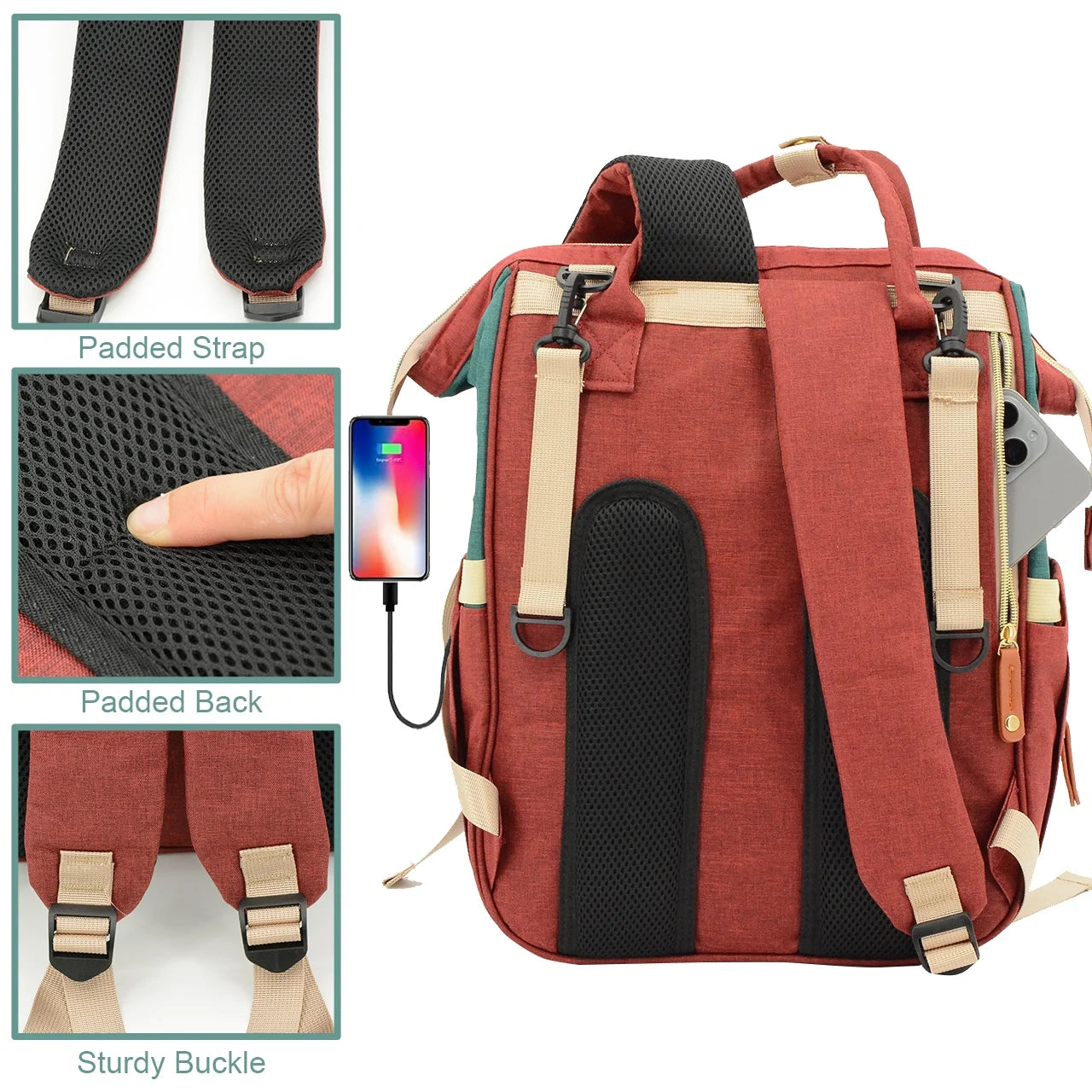 Baby Diaper Bag Backpack, Diaper Bag for Dad Mom , Insulated Milk Bottle Pockets, Pacifier Case, Large Diaper Bag for Travel (Colorful)