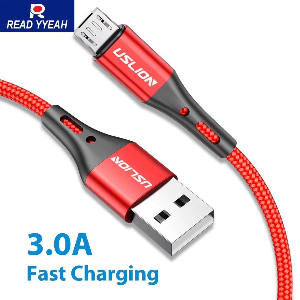 Magnetic USB Cable Micro 3A Fast Charge USB Data Cable Cord Phone Accessories Android Micro Usb Cable Mobile Phone Red