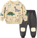 Toddler Baby Boy Clothing Sets Little Dinosaur Printed Long Sleeve Tops and Pants Kids 2Pcs Outfits