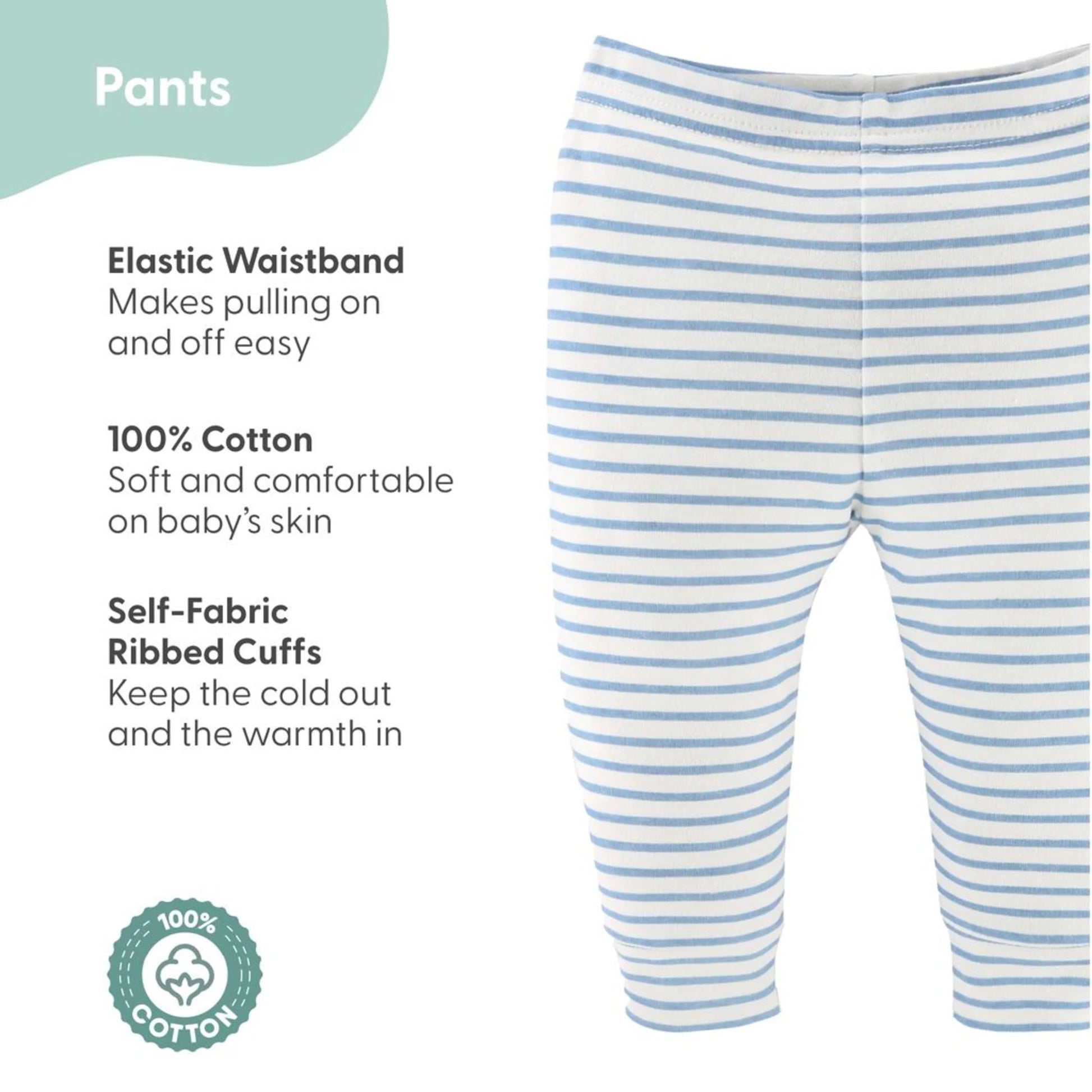 Baby Boy Pants, Neutral Basics Baby Pants for Boys 12-18 Months, 5-Pack