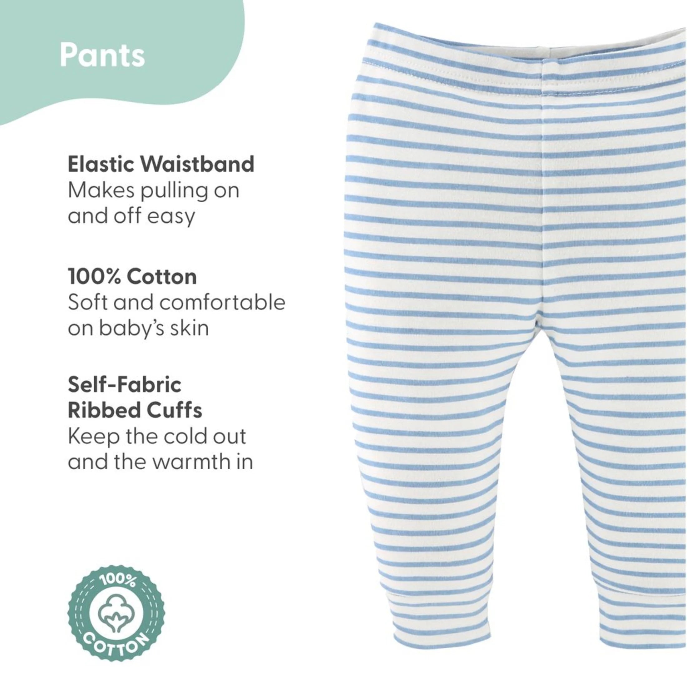 Baby Boy Pants, Neutral Basics Baby Pants for Boys 12-18 Months, 5-Pack